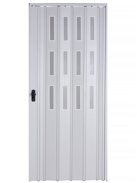 Sarpaş Katlanır Akordeon Akordiyon Pvc Kapı - Camlı Beyaz 12 mm
